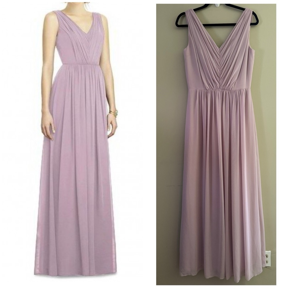 Dessy Collection Elegant Lavender Sleeveless Chiffon Bridesmaid Dress Size 10